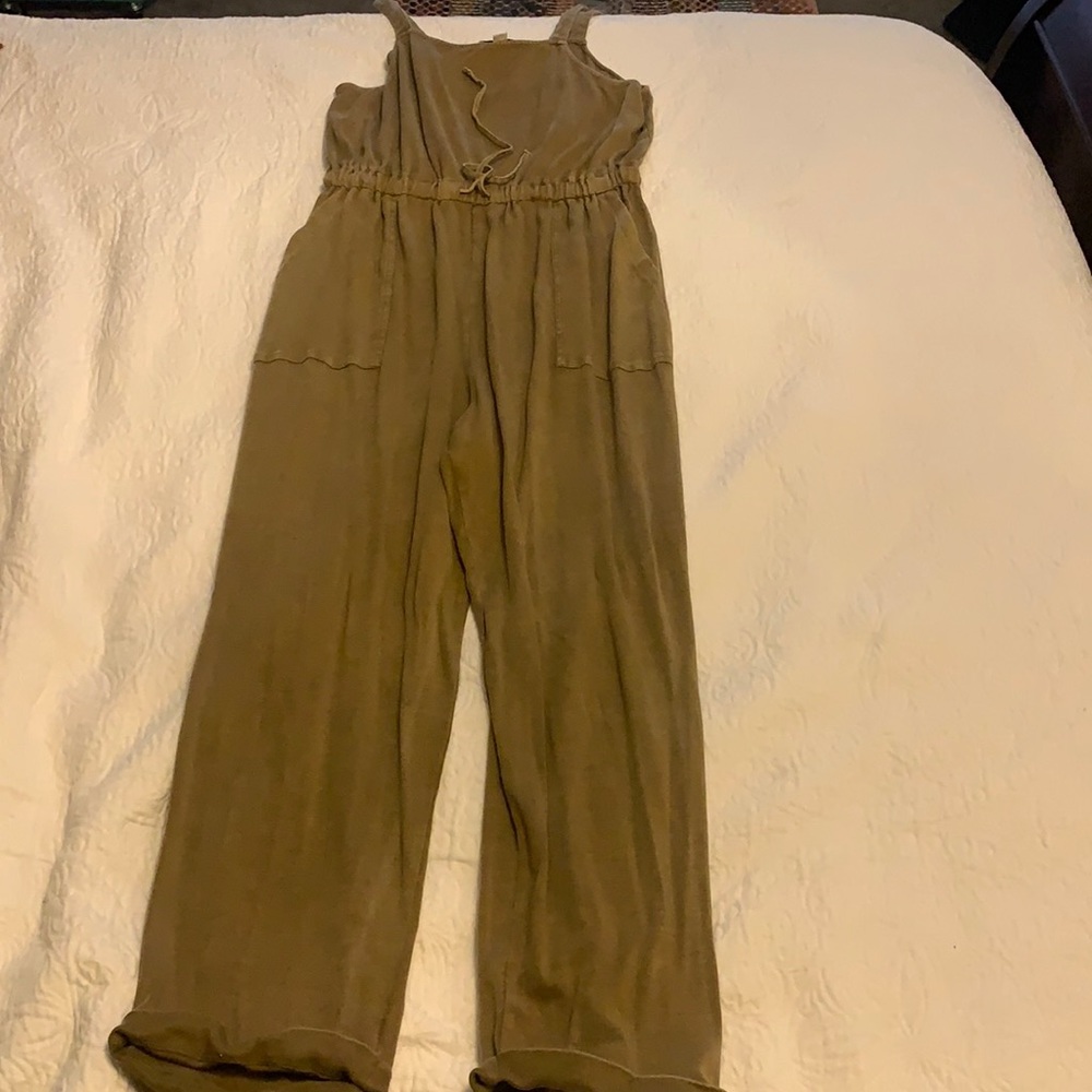 Olive green cotton romper